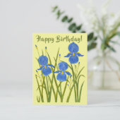 Iris Bloemen Verjaardagskaart Briefkaart (Staand voorkant)