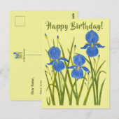 Iris Bloemen Verjaardagskaart Briefkaart (Voorkant / Achterkant)