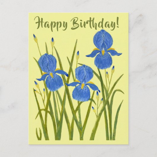 Iris Bloemen Verjaardagskaart Briefkaart (Voorkant)