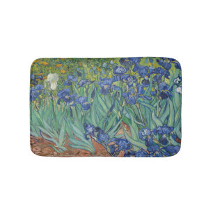 Iris, bloemenschilderij in olieverf, Vincent Van G Badmat