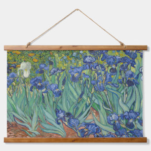 Iris, bloemenschilderij in olieverf, Vincent Van G Hangend Wandkleed