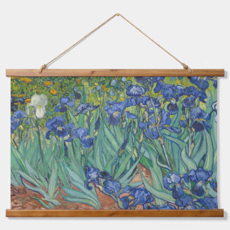 Iris, bloemenschilderij in olieverf, Vincent Van G Hangend Wandkleed