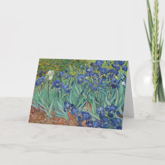 Iris, bloemenschilderij in olieverf, Vincent Van G Kaart (Voorkant)