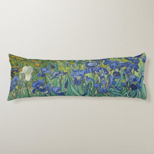 Iris, bloemenschilderij in olieverf, Vincent Van G Lichaamskussen (Voorkant)