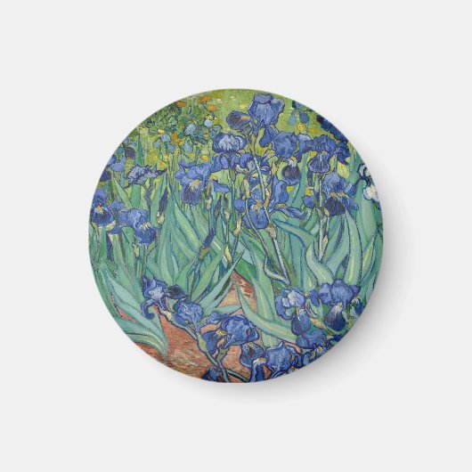 Iris, bloemenschilderij in olieverf, Vincent Van G Magneet (Voorkant)