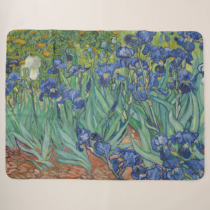 Iris, bloemenschilderij in olieverf, Vincent Van G Sherpa Deken