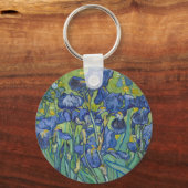 Iris, bloemenschilderij in olieverf, Vincent Van G Sleutelhanger (Voorkant)