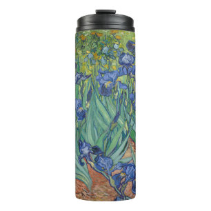 Iris, bloemenschilderij in olieverf, Vincent Van G Thermosbeker