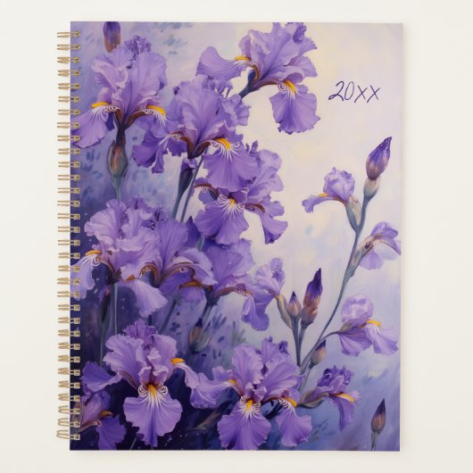 Iris Bloemenspiraalgebonden Planner Botanisch Voor (Voorkant)