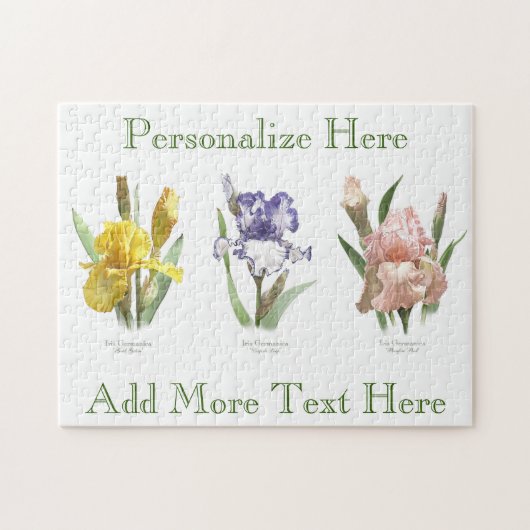 Iris Bloementuin Botanische Kunst Legpuzzel (Horizontaal)