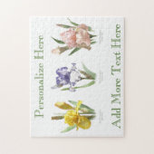 Iris Bloementuin Botanische Kunst Legpuzzel (Verticaal)