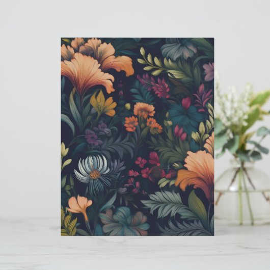  Iris Bloempatroon Papier Briefpapier (Staand voorkant)