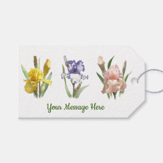 Iris Bloemtuin Bloemen Botanische Kunst Cadeaulabel