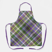 Iris bloesems Paarse en groene plaid