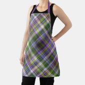 Iris bloesems Paarse en groene plaid Schort (Insitu)