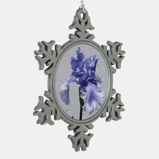 Iris Bloom Tin Sneeuwvlok Ornament (Links)