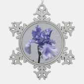 Iris Bloom Tin Sneeuwvlok Ornament (Voorkant)