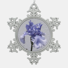Iris Bloom Tin Sneeuwvlok Ornament