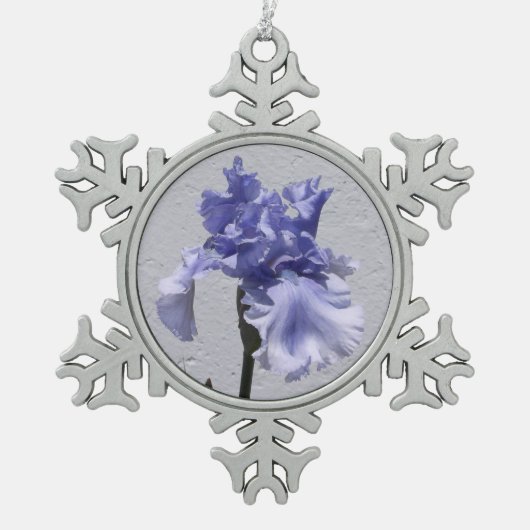Iris Bloom Tin Sneeuwvlok Ornament (Voorkant)