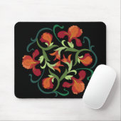 Iris Blooms Interwoven op Black Mousepad Muismat (Met muis)