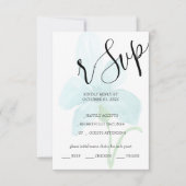 Iris Blue Floral Waterverf Handbeschilderd RSVP Kaartje (Voorkant)