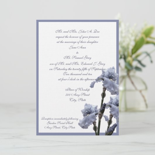 Iris Boeket/Blauw Kaart (Staand voorkant)