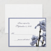 Iris Boeket/Blauw RSVP Kaartje (Voorkant / Achterkant)