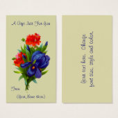 Iris Boeket Bloem Gepersonaliseerde Gift Kaart (Voorkant /achterkant)