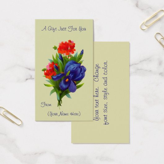 Iris Boeket Bloem Gepersonaliseerde Gift Kaart (Kantoor)