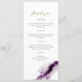 IRIS | Boho Plum Paars Gold Splash-menukaart Menu (Voorkant)