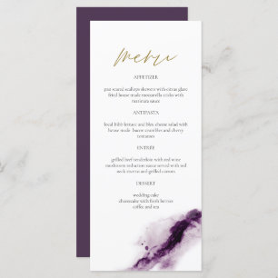 IRIS   Boho Plum Paars Gold Splash-menukaart Menu