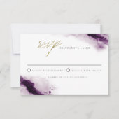 IRIS | Boho Plum Paars Gold Splash RSVP-kaart Kaart (Voorkant)