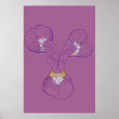 Iris Botanical Line Art Poster (Voorkant)
