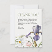 Iris Botanische Lavendel Bloemen Blush Huwelijk Bedankkaart (Voorkant)