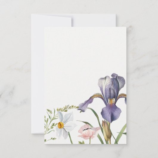 Iris Botanische Lavendel Bloemen Blush Huwelijk Bedankkaart (Achterkant)