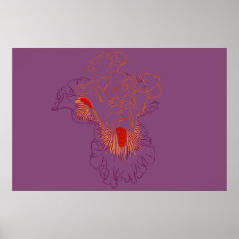 Iris botanische lijnkunst poster
