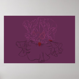 Iris botanische lijnkunst poster