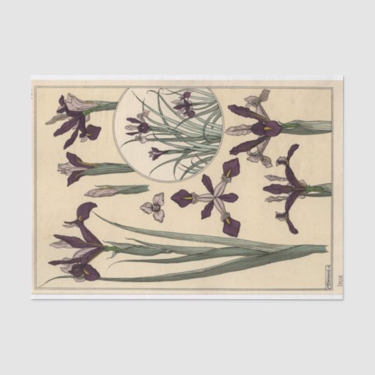 Iris, Botanische serie van Eugene Grasset Tissuepapier (Voorkant)