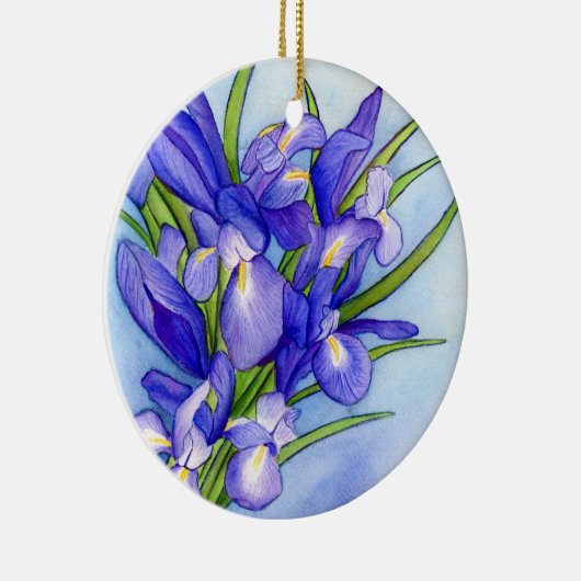 Iris Bouquet Flower Art Painting Ornament Pendant (Rechts)