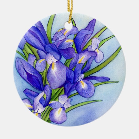 Iris Bouquet Flower Art Painting Ornament Pendant (Voorkant)