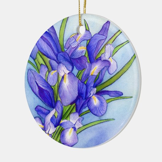 Iris Bouquet Flower Art Painting Ornament Pendant (Links)