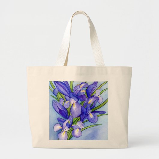 Iris Bouquet Flower Painting Canvas tas (Voorkant)
