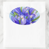 Iris Bouquet Flower Painting Sticker (Tas)
