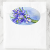 Iris Bouquet Flower Painting Sticker (Tas)