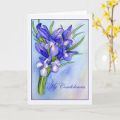 Iris Bouquet Wenskaart "Mijn condoleances" Kaart (Gele Bloem)