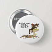 Iris Boy Fairy op paddenstoel Pin Button (Voorkant /achterkant)