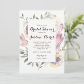 Iris Bridal Shower Invitation, pansies Kaart (Staand voorkant)