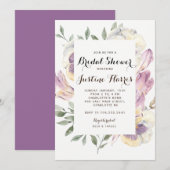 Iris Bridal Shower Invitation, pansies Kaart (Voorkant / Achterkant)