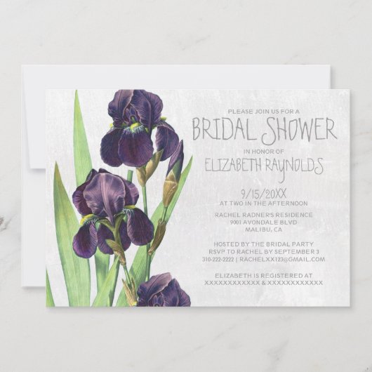 Iris Bridal Shower-uitnodigingen Kaart (Voorkant)