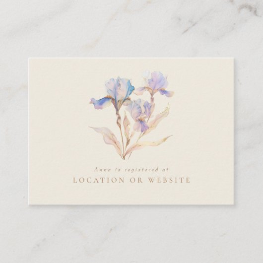 Iris Bruidsfeest Cadeau Registratie Informatiekaartje (Voorkant)